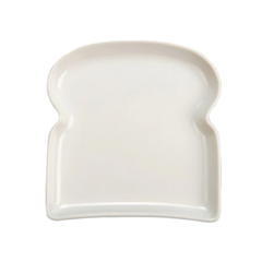 Porcelain toast-shaped plate 17 cm