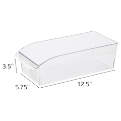 Transparent storage bin with handles 30.5 x 14.6 cm – Oggi
